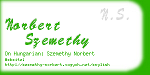 norbert szemethy business card